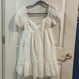Olivaceous Cream Eyelet Dress